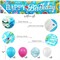 9.8×1.9ft Happy Birthday Pool Party Banner & 30 Balloons | Colorful Summer Hawaiian Backdrop for Outdoor Yard Decor, Baby Shower & Birthday Supplies